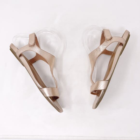 [Gentle Souls] Kenneth Cole Rose Gold Lark Slim T-Strap Open Toe Sandals Sz 9.5M - Picture 6 of 11